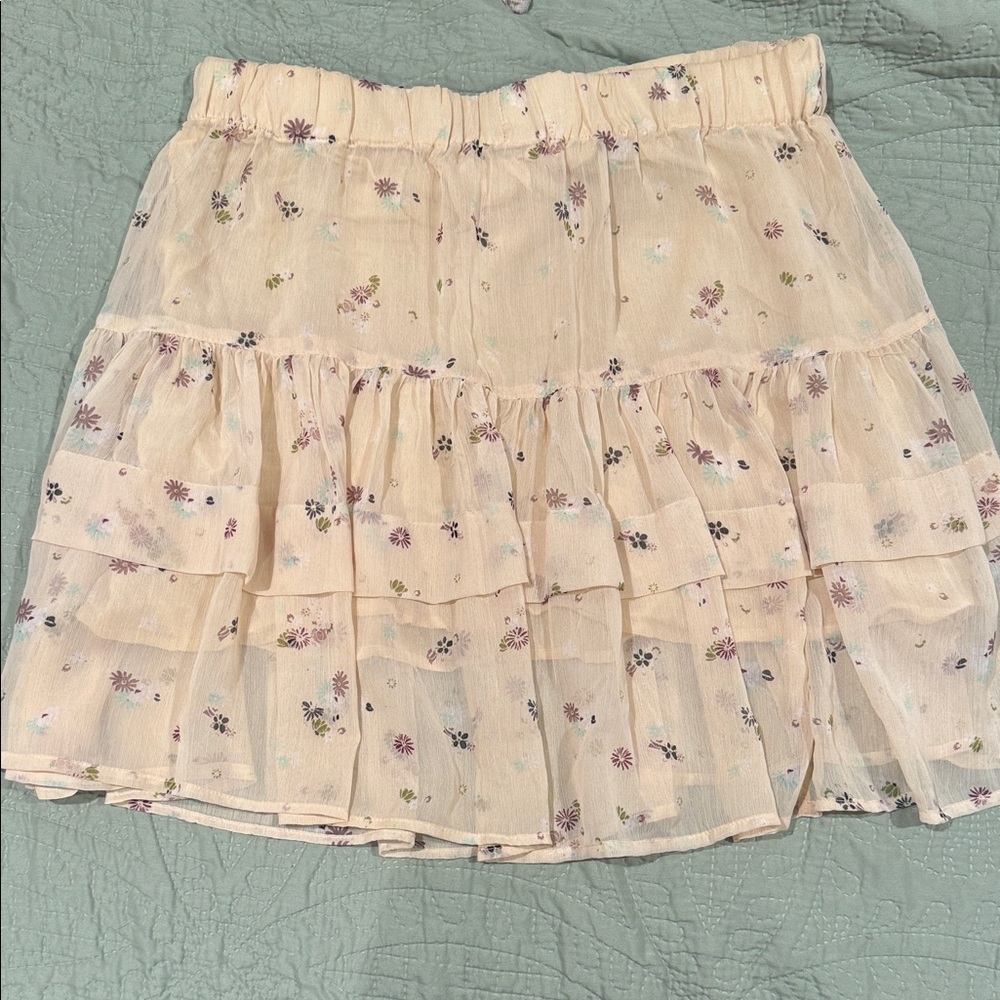 Free People Floral Cream Ruffle Skirt *BUNDLE*